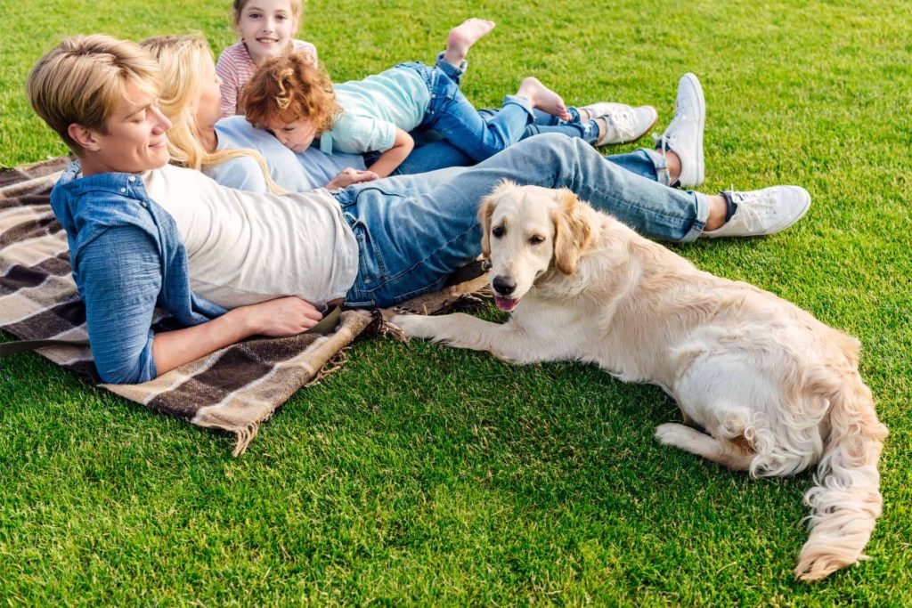 Family on Lawn